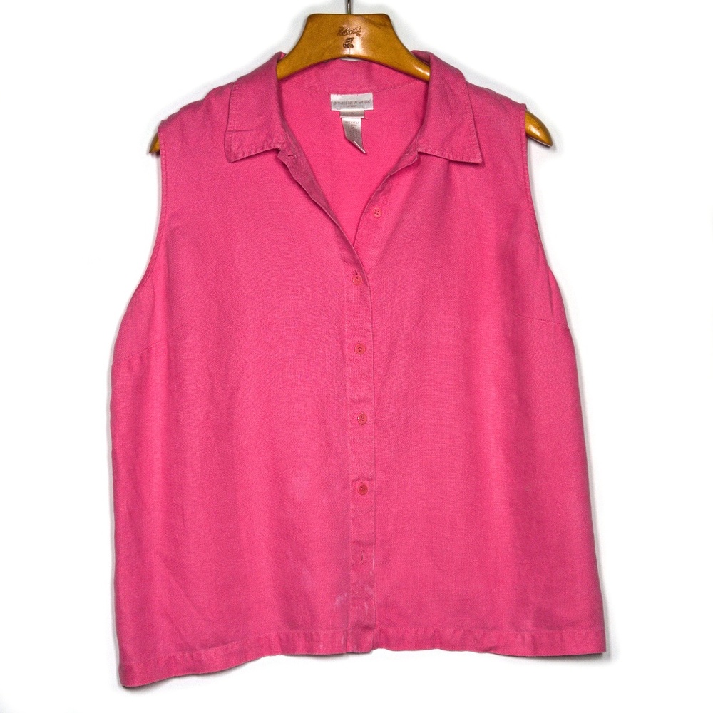 Plus size linen sleeveless top 3X Jones NY